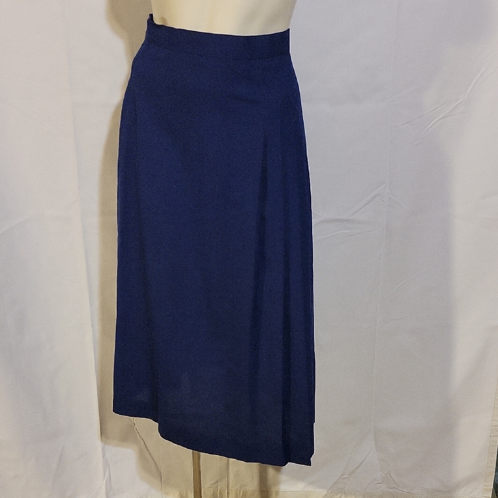 Pleated Navy Midi Skirt for Women